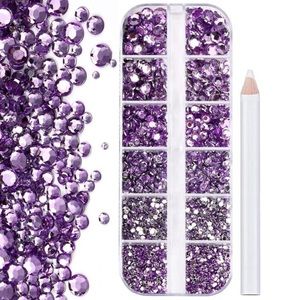3 Packs of Purple Rhinestones